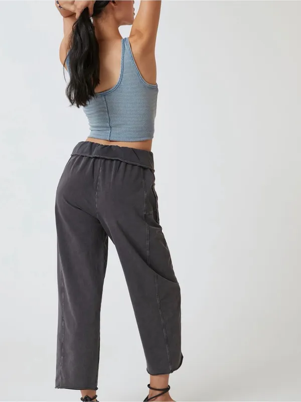 Daily Practice Anthropologie Sweatpants Sz S Foldover Waistband Athleisure Boho - Image 5