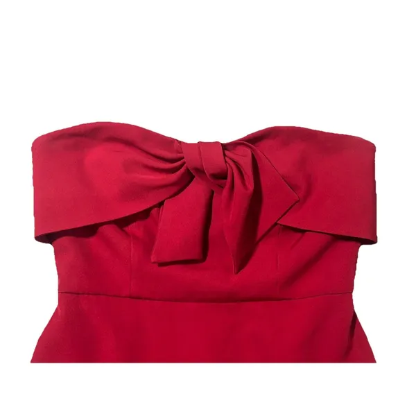Sam Edelman Red Strapless Bow Sheath Party Dress Sz 6 Dance Homecoming Night Out - Image 4