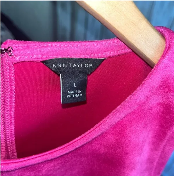 Ann Taylor Pink Suede Sleeveless Blouse •Large - Image 7