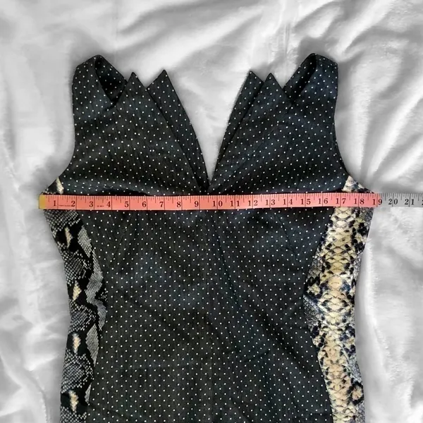 Vintage Christian Chenail Navy Polkadot Dress Size 8 - Image 3
