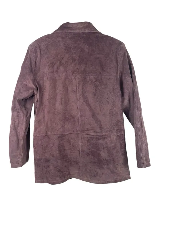 VTG Jessica Holbrook Suede Leather Jacket Womens S Purple Button Front Western - Image 4