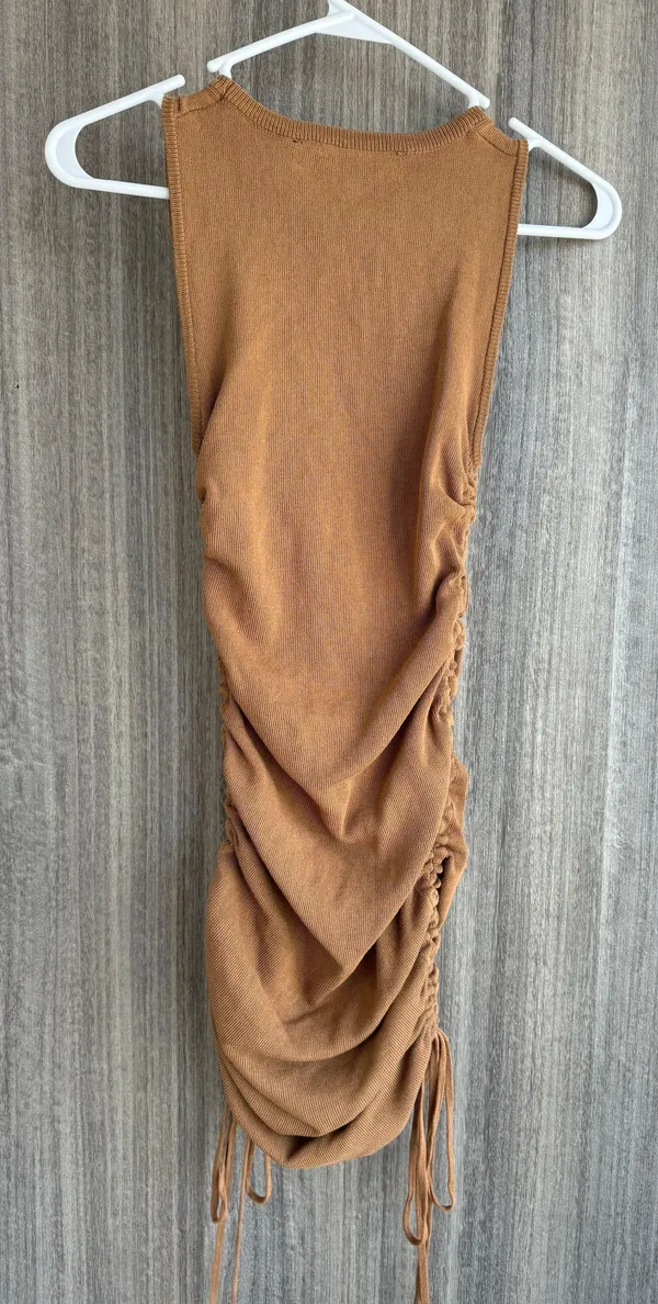 LIONESS Camel Scrunch Mini Dress - Image 5
