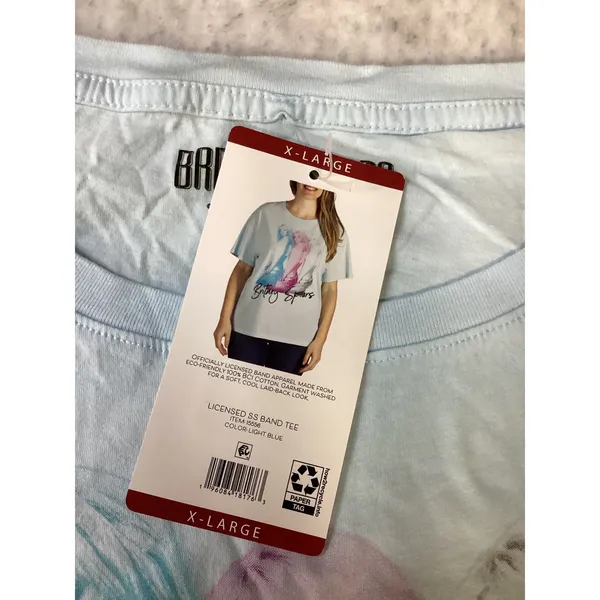 Britney Spears Collection Light Blue Graphic Band Tee Shirt XL New With Tags‎ - Image 4