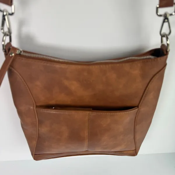 Brown Crossbody Bag Adjustable Strap Multi Pocket CLUCI Faux Leather NEW - Image 4