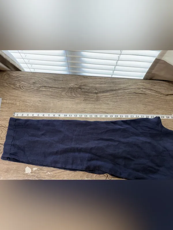 ALEX‎ MILL Linen Straight-Leg Trousers in navy size 2 - Image 6