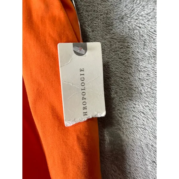 Maeve Anthropologie Slouchy Wide‎ Leg Trousers Bright Orange High Rise 10 New - Image 6