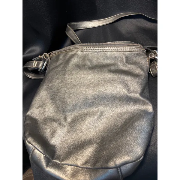 Rosetti Metallic Silver Crossbody Bag Pebbled Faux Leather Purse‎ Organizer - Image 8