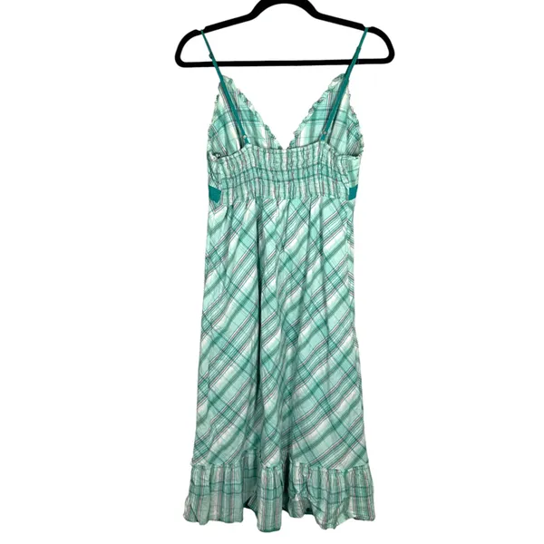 Billabong Vintage 90s Babydoll Plaid Ruffle Hem Midi Dress Size Large - Image 3