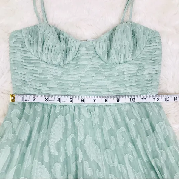 GIANNI BINI Sage Green Tiered Corset Midi Dress Cocktail Party Formal Size 2 New - Image 12