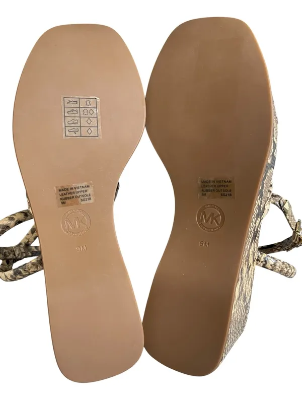 Michael Kors Hazel Snake Print Platform Sandals Women’s Size 9 Wedge Strappy - Image 7