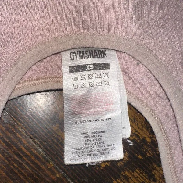 Gymshark ribbed button pink XS athletic sports bra - Image 3
