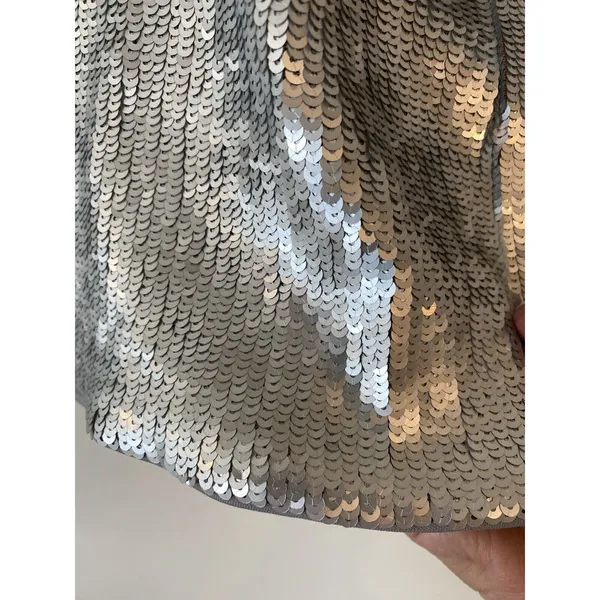 Future Collective silver sequin short skirt Size 2X. - Image 4