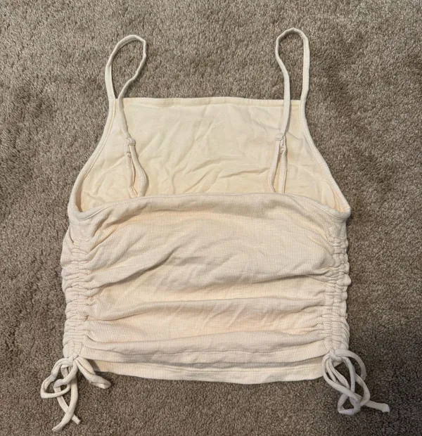 Aerie Cream Side Cinch Crop Tank - Image 2