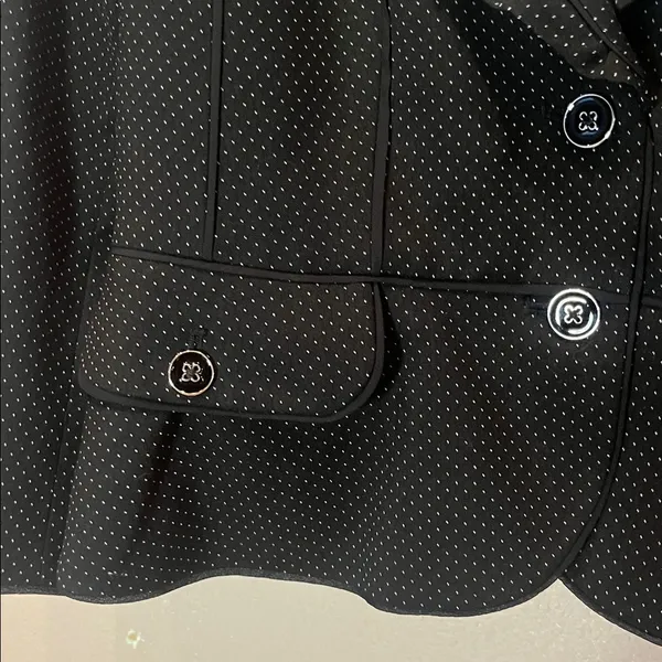 White House Black Market Women’s Dotted Blazer Ruffle collar 3/4 Sleeves Size 12 - Image 5