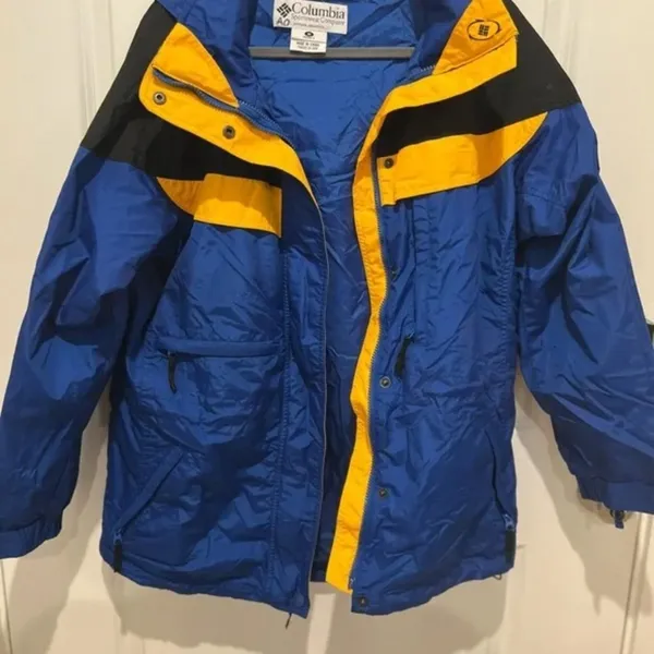 Columbia Vintage Women’s Sportswear Winter Coat-Navy,Yellow,Black-size M - Image 7
