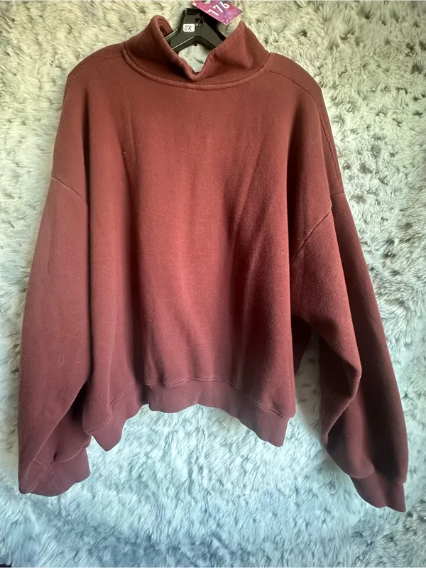 48. Skims cotton fleece quarter zip pullover sz 2x - Image 2