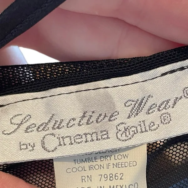 Seductive Wear Cinema Etoile Vintage Black Sheer Whimsygoth Lingerie Slip Top - Image 8