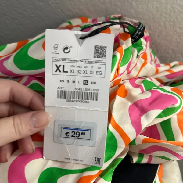Zara Halter Swirl Whimsical Mini Dress Multi XL NWT - Image 2