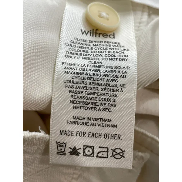 Aritzia Wilfred Women White Pleated High Rise Wide Leg Straight Trousers Pants 2 - Image 6