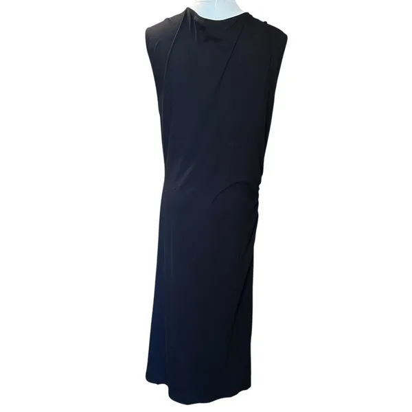HALSTON NWT Black Cowl Neck Sleeveless Dress Sz LG Bodycon Wedding Formal Prom - Image 7