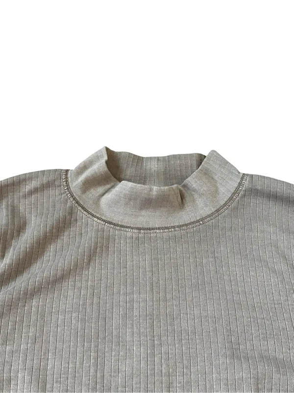 Intimately Free People Ribbed Knit Mock Neck Top Long Sleeve Casual Clean Girl - Image 3