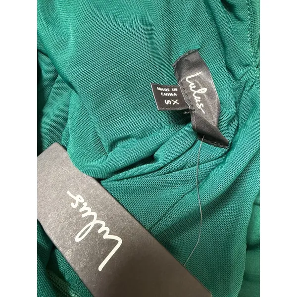 Lulus Emerald Green Ruched Maxi Dress XS - Image 8