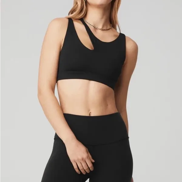 ALO Yoga grey Strappy Cutout Sports Bra - Image 3