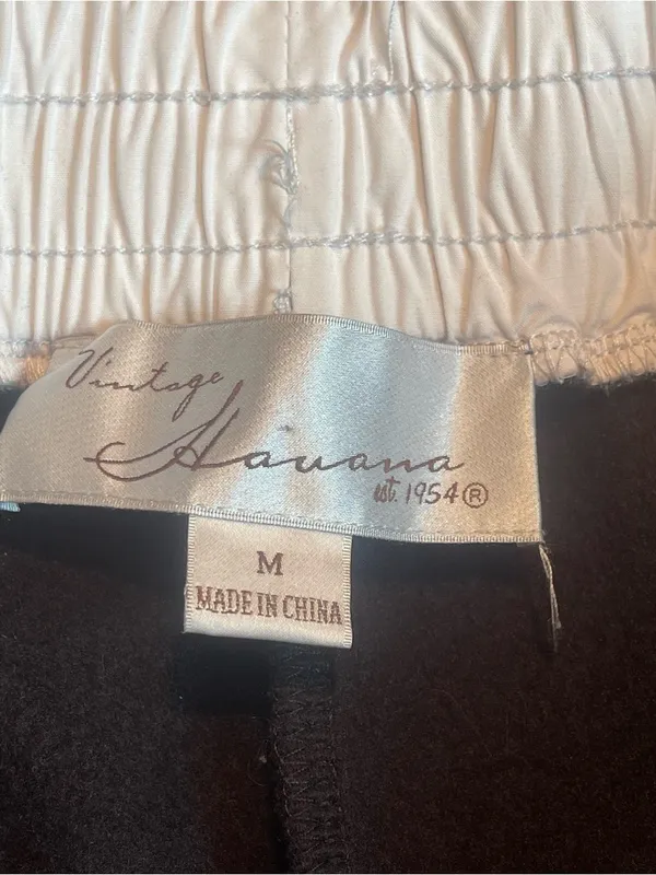 Vintage Havana Wide Leg Sweatpants Black White Contrast Waistband Medium - Image 6
