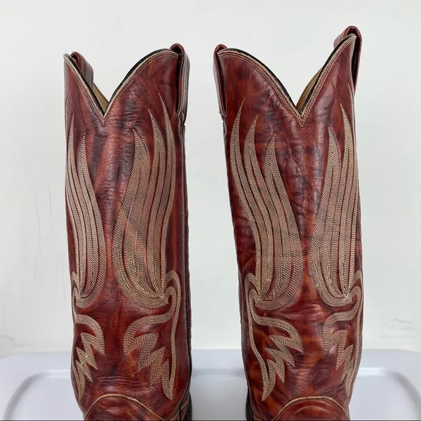 Tony Lama Gold Label Womens Western Cowgirl Boots Red Leather Sz 5 B - Image 10