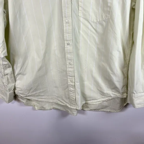 Aritzia Wilfred Free Button‎ Up Shirt Women's Medium Oversized Yellow Long Sleeve Pocket - Image 3