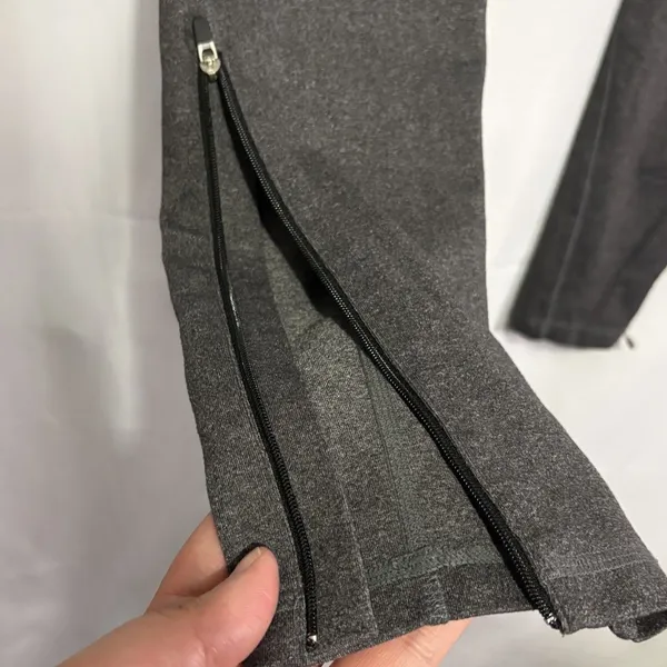 ALO Yoga Leggings Women Size M Gray Gym Activewear 7/8 Low-Rise Ankle Zip EUC - Image 6
