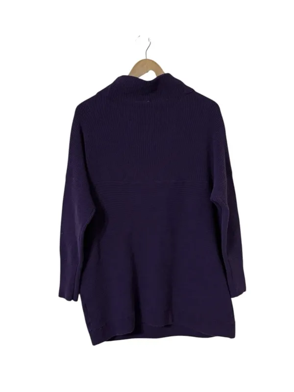 FREE PEOPLE Ottoman Cowl Purple Ribbed Sweater Pullover Top - Image 5