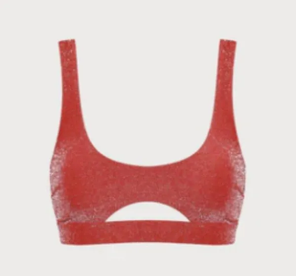BERLOOK Red Lurex Cut Out Bikini Top AND Red Lurex Bikini Bottom 22 - Image 3