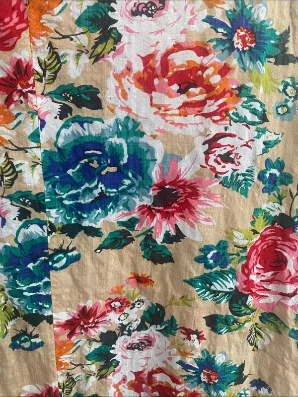 Umgee Dress Size L Tan Rose Floral Fairy Lace Sleeveless Cottage Mumu - Image 4