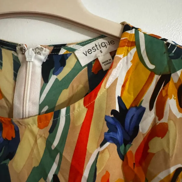 Vestique Multicolor Abstract Pattern Mini Dress - Image 4