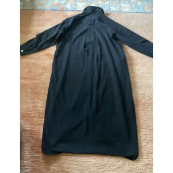 GGUHHU Women’s Chic Button Down Long Sleeve Midi Black Pockets Shirt-Dress S - Image 10