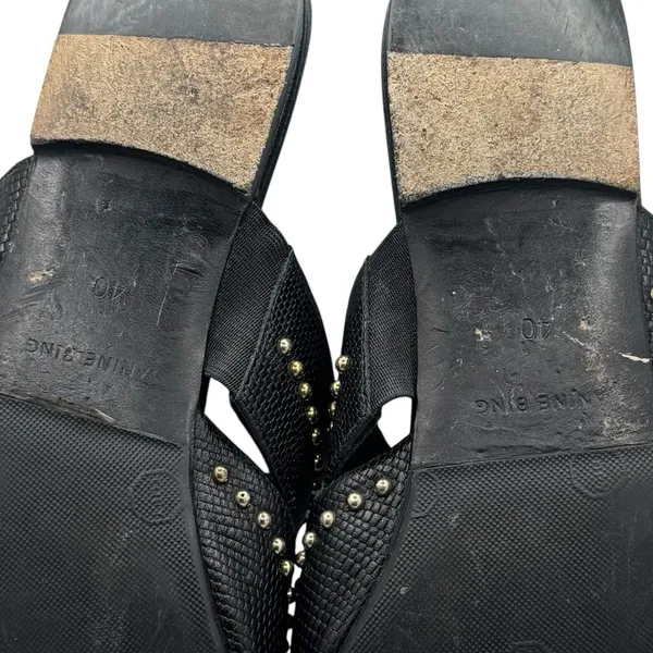 Anine‎ Bing Leather Daphne Black Studded Mules Flats Capsule Luxury Grunge 10 - Image 7