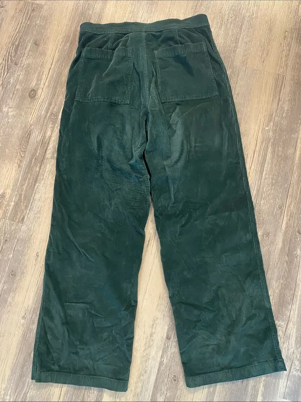 Madewell Emmett Wide Leg Corduroy Pants Welt Pocket Luxury Forest Stretch 29 - Image 11