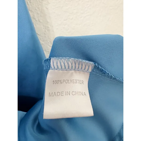 Hello Molly Blue One Shoulder Satin Maxi Dress Side Ruched Formal Gown Size 4 - Image 5