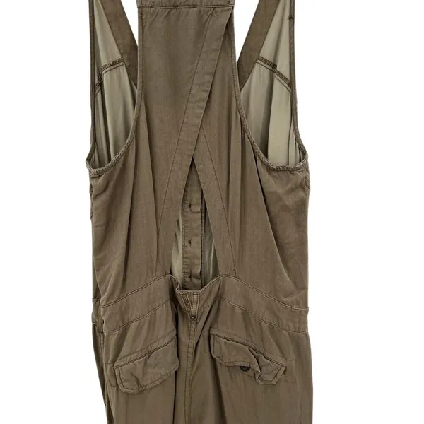 Free People Roaring Rayon Utilitarian jumpsuit Olive Green Drawstring Size‎ 4 - Image 10