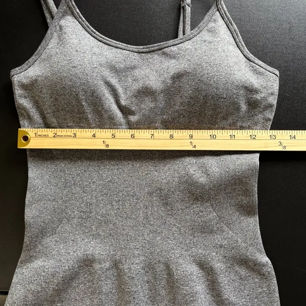 Seamless Womens Slim Fit Yoga Romper M Gray Heathered Slim Fit Modern Bodyshaper - Image 5