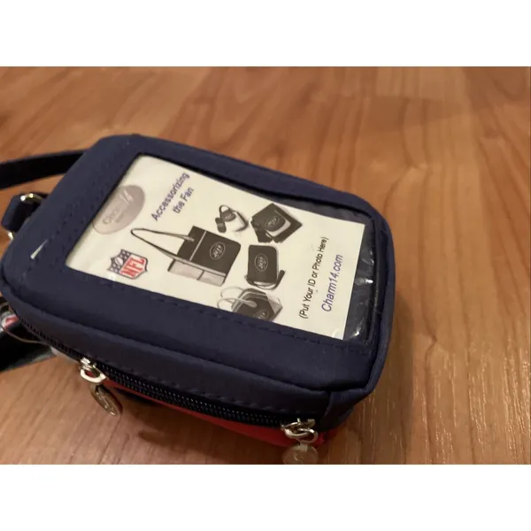 NY Giants NFL Mini Purse Plus Pouch Touch Phone ID Wallet 4" x 4" x 2" - Image 6
