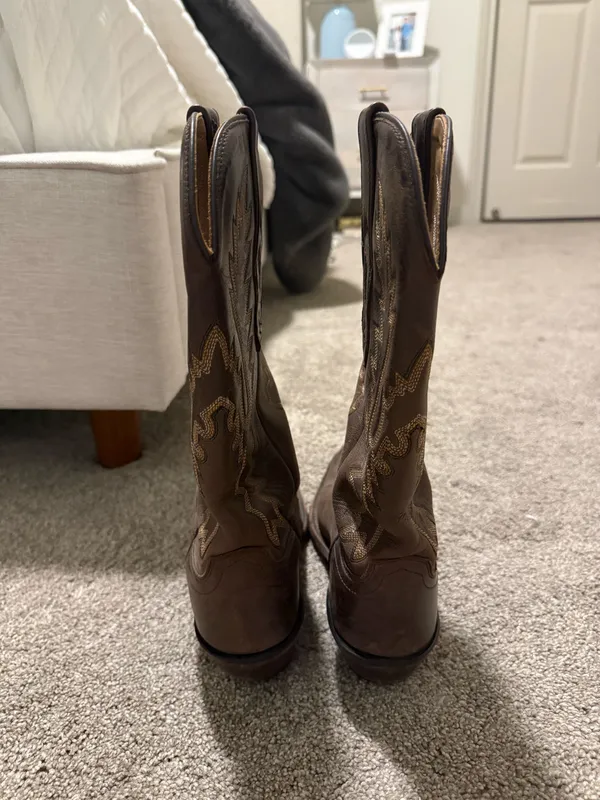 Old West Leather Cowboy Boots - Image 4