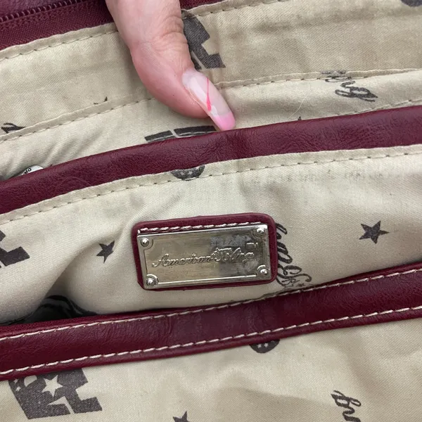 Y2K Red Burgundy Faux Tooled Leather Western Studded Shoulder Bag - Image 18