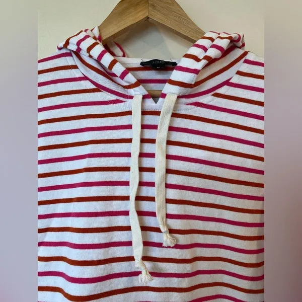 Pink and rusty red jcrew hoodie Front pocket size medium - Image 5