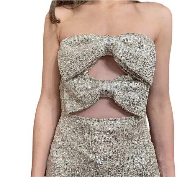 Windsor Sequin Bows Cutout Bodycon Mini Dress - Image 8