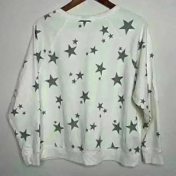 Grayson Threads off white and gray‎ star crewneck sweatshirt Sz L - Image 4