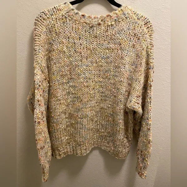 Lulu's Keep You Warm Beige Multi Chunky Knit Sweater Size Large - Image 9