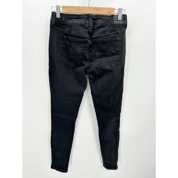American Eagle AEO‎ Black Denim Distressed Jeggings Women's Size 8 Regular 8R - Image 2