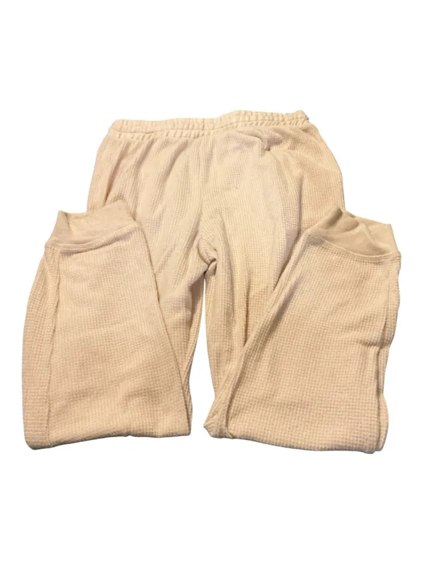 Better / Together Cream Waffle Knit Thermal Jogger Sweatpants Lounge Size M - Image 2